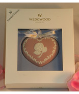 New Wedgwood Pink White Jasperware Breast Cancer Heart Christmas Ornamen... - $45.26 CAD