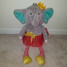 Big Inter-American Gray Elephant Plush Stuffed Animal Red Tutu Gold Crow... - £38.88 GBP