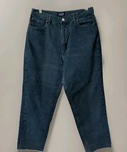 Vintage GAP Dark Green Denim Jeans High Waisted Ankle Fit Women's Size 14L - $16.82