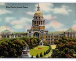 Stato Capitol Costruzione Austin Texas Tx Unp Lino Cartolina N18 - $3.39