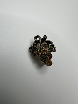 Vintage Earth tone Rhinestone Grape Brooch 2.2cm - $15.84