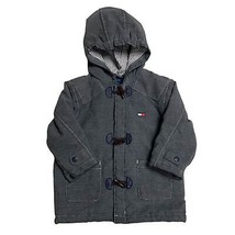 Tommy Hilfiger Preppy Dark Gray Warm Lined Zippered Peacoat 18-24 Months - £12.45 GBP