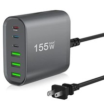 USB C Charger155W USB C Charging Station Laptop Charger 6-Port Portable USB C... - £76.39 GBP