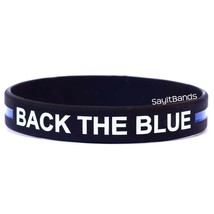 2 BACK THE BLUE Wristbands Two Law Enforcement Bracelets Thin Blue Line PickSize - £6.28 GBP