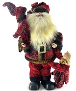 Vintage Mikasa Wind Up Musical Anamatronic Santa Claus w/Children Red Ve... - $49.95