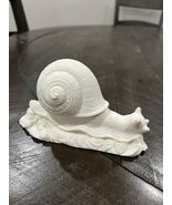 Vintage Alabaster Snail Italy Resin Snail w/ Full Detail White Italian S... - $41.45 CAD