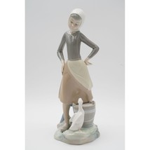 Vintage Lladro Women Working Girl w/ Milk Pail Handmade Porcelain Figuri... - $75.74