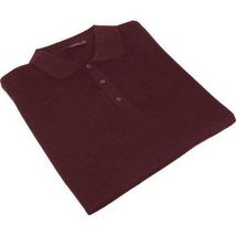 Mens PRINCELY Soft Merinos Wool Sweater Knits Lightweight Polo 1011-40 Burgundy image 2