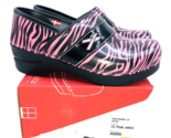 Sanita Leather Work Shoe / Clogs- Pink &amp; Black Zebra , EUR 35 / US 5 - $29.69