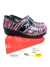 Sanita Leather Work Shoe / Clogs- Pink &amp; Black Zebra , EUR 35 / US 5 - £23.18 GBP
