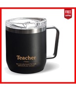 Black Reusable Travel Mug for Teachers - 300ml Insulated Tumbler with Se... - $37.17 CAD
