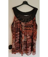 Womens Plus 18/20 Avenue Multicolor Browns/Oranges Sleeveless Tank Top S... - $8.91