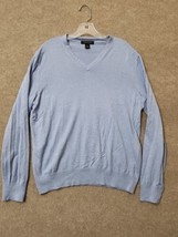 Banana Republic Sweater Mens Large Blue V-Neck Silk Cotton Cashmere Pull... - $26.60