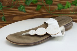 Naturalizer Sz 8 M White Thong Synthetic Women Sandals Jillian - £13.20 GBP
