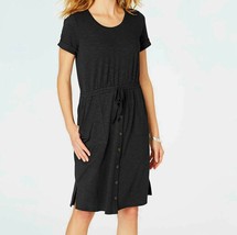 J Jill Little Black Dress L Soft Knit Cargo Style Pocket Stretch Relax MayFit XL - £50.45 GBP