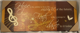 Hope Music Faith Dance Wall Hanging 15”x6" - £5.50 GBP