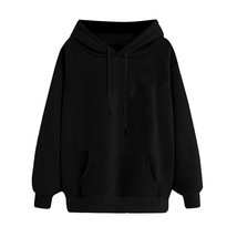 Hoodies Women Aesthetic Oversized Hoodie Fashion Solid Color Hooded Sweatshirt L - £48.56 GBP