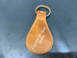 Vintage Promo Keyring CROISIÈRE DE SOREL Keychain Ancien Porte-Clés en Cuir Brun - £5.86 GBP
