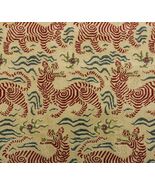 CLARENCE HOUSE SMALL TIBET DRAGON CINNABAR VELVET FABRIC REMNANT 1.25 YA... - $395.01