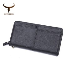 COWATHER wallet for men vintage high quality cow genuine leather long style male - £94.02 GBP
