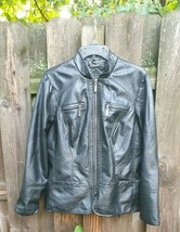 JouJou Women&#39;s Vegan Faux Leather Jacket Black Size 1X - £33.40 GBP
