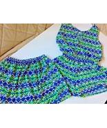 Women&#39;s Romper Blue Aztec Elastic Waist with Skirt 23&quot; waist  26&quot; Length... - $6.88