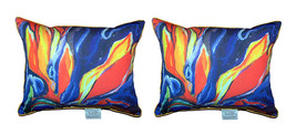Pair of Betsy Drake Purple Paradise Small Outdoor Indoor Pillows 11X 14 - £55.38 GBP