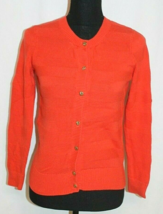 BANANA REPUBLIC KNITTED CARDIGAN SIZE SMALL ORANGE BUTTON FRONT GOLD BUT... - £14.51 GBP