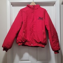 VTG Official Budweiser King Of Beers Red Puffer Jacket Full Zip Mens Sz ... - $867.06 MXN