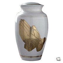 Large/Adult 200 Cubic Inch Classic White Praying Hands Religious Cremation Urn - £175.85 GBP