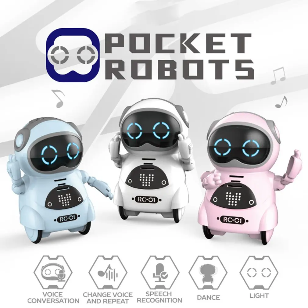 2021 HOT Intelligent Mini Pocket Robot Walk Music Dance Light Voice Recognition - £13.99 GBP+