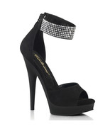 FABULICIOUS SULTRY-625 Women&#39;s Black 6&quot; Heel Platform D&#39;Orsay Sandal W/R... - £55.27 GBP