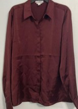 Express Portofino Slim Size Small Metallic Burgundy Long Sleeve Blouse. - $18.81