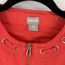 Chicos Womens Jacket Topper Size 00 (XS) Bright Coral Modern Gold Zip NWOT - $49.49