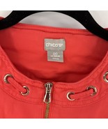 Chicos Womens Jacket Topper Size 00 (XS) Bright Coral Modern Gold Zip NWOT - £39.10 GBP