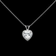 1CT Heart Cut Simulated Diamond Halo Women&#39;s Pendant in Gold Plated 925 Silver  - £2.78 GBP
