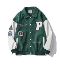 Men &#39;s Street Baseball Jacket 2021 Spring Letter Embroidery Men &#39;s Windbreaker H - £90.91 GBP