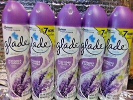 5 Glade Room Aerosol Spray Lavender &amp; Vanilla Fragrance  - £21.56 GBP