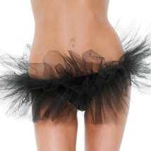 Mini Petticoat Tutu Layered Mesh Ruffled Short Underskirt Black One Size 118201 - £11.60 GBP