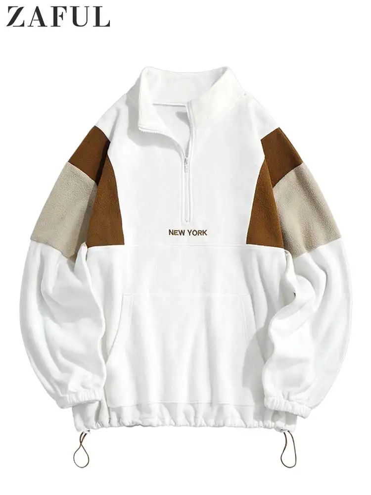 ZAFUL Hoodie for Men  Polar Fleece Sweatshirts New York Embroidery neck Hoodies  - £87.33 GBP