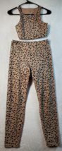 Lulus Two Piece Set Top &amp; Leggings Womens Brown Leopard Print Polyester ... - $18.03