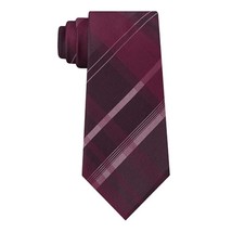 Kenneth Cole Reaction, Classic Red, Gray, &amp; White Plaid Neck Tie One Size B4HP - £14.47 GBP