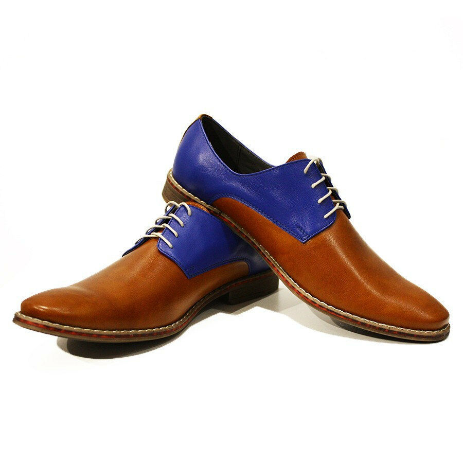 Two Tone Tan Purple Cont Plain Rounded Toe Leather White Lace Up Shoes US 7-16