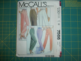 McCall's 7566 Size 12 Misses' Pants Waist 26 1/2 - $12.86
