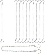 10 Pack 25&quot; SIL Storagehook Silver Hanging Chains with S Hooks for Hanging Bird  - £18.43 GBP