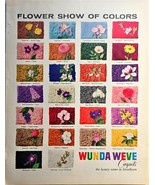 WUNDA WEVE CARPETS - Flower Show Of Colors - Red Clover-1960 Vintage Pri... - $219.09 MXN