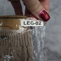 CC Boot Cuffs Womens One Size Beige Brown Crochet Knit Calf Sock Leg Warmer - £18.27 GBP