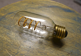 LOT: 4x LED Edison Bulb T14, Curved Vintage Style Spiral Filament, 4watt... - $48.96