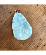 Large Raw Blue Larimar Necklace Pendant - $67.92 CAD