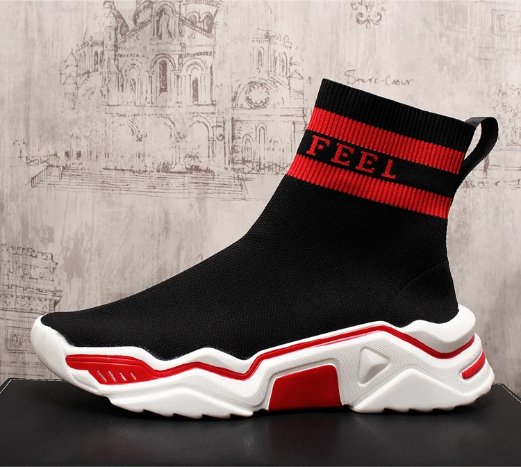 Summer New Designer  Men  Sock Shoes Hip Hop  Casual Flats Ankle Boots  shoes - £210.77 GBP